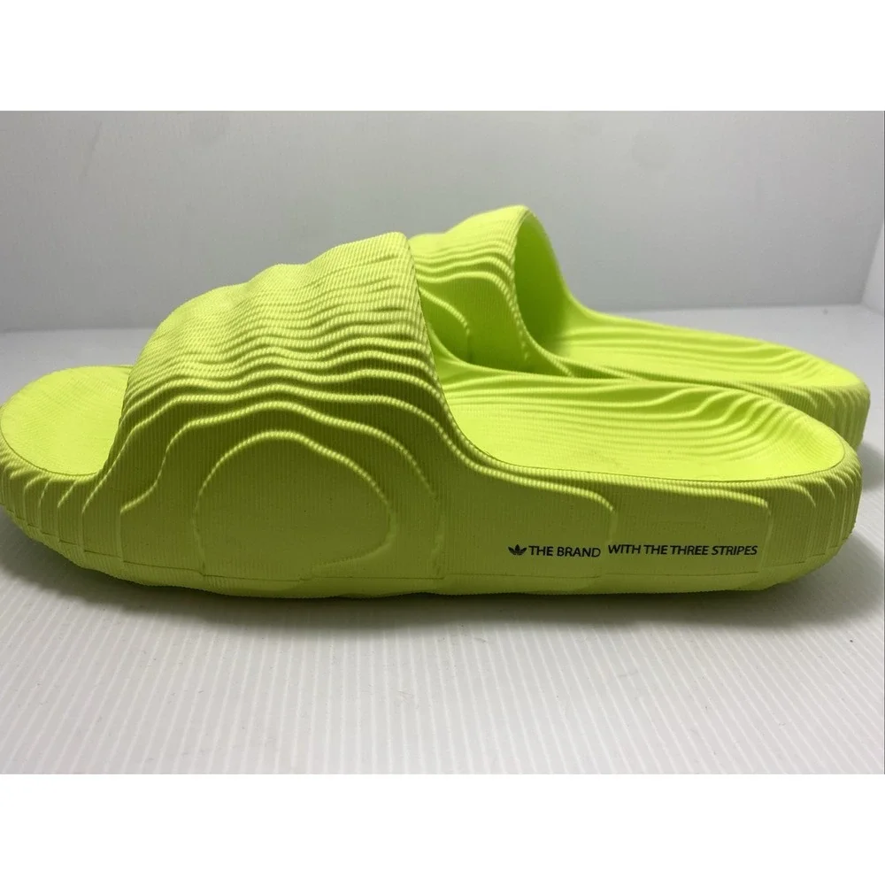 Adidas Adilette 22 Solar Mens Slides Sz 10Uk Casual Comfort Lime Green Synthetic